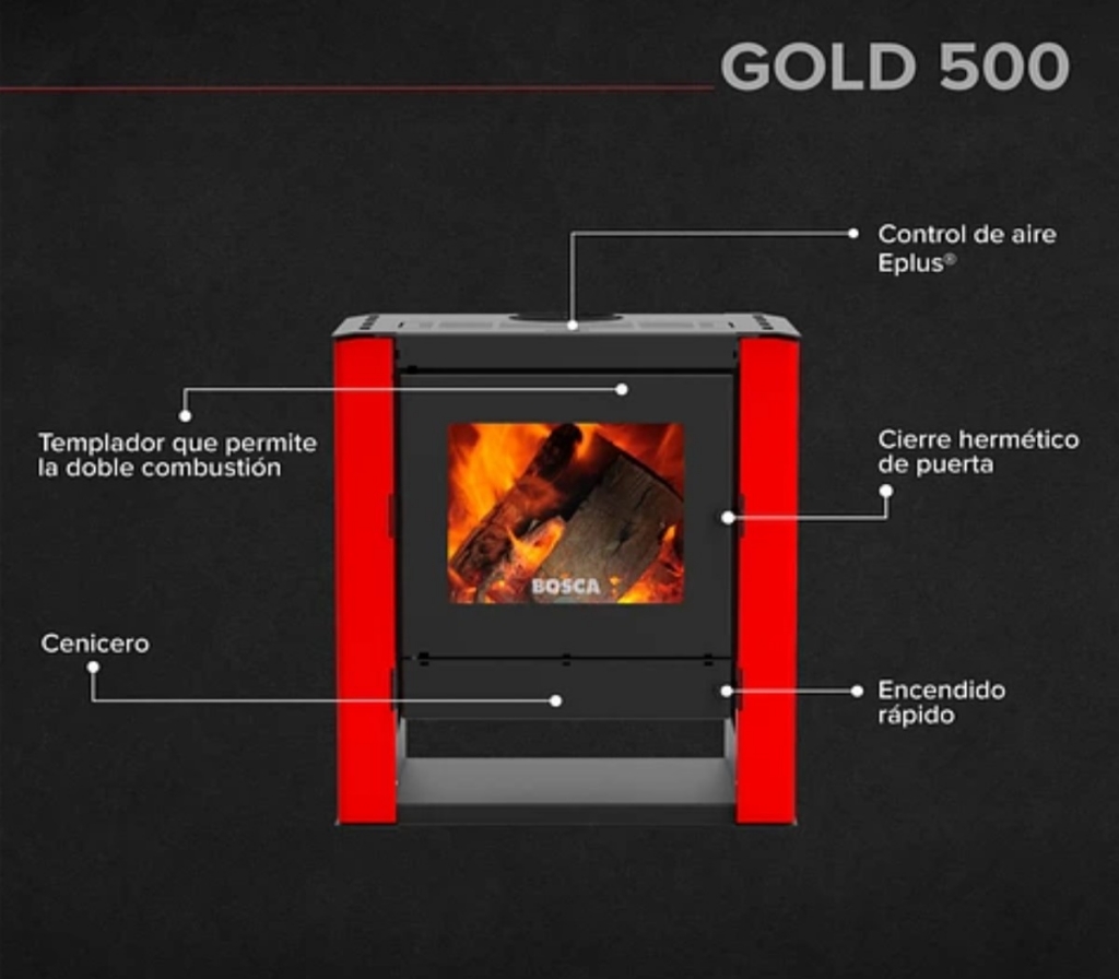 Lareira Bosca Gold 500 Rojo