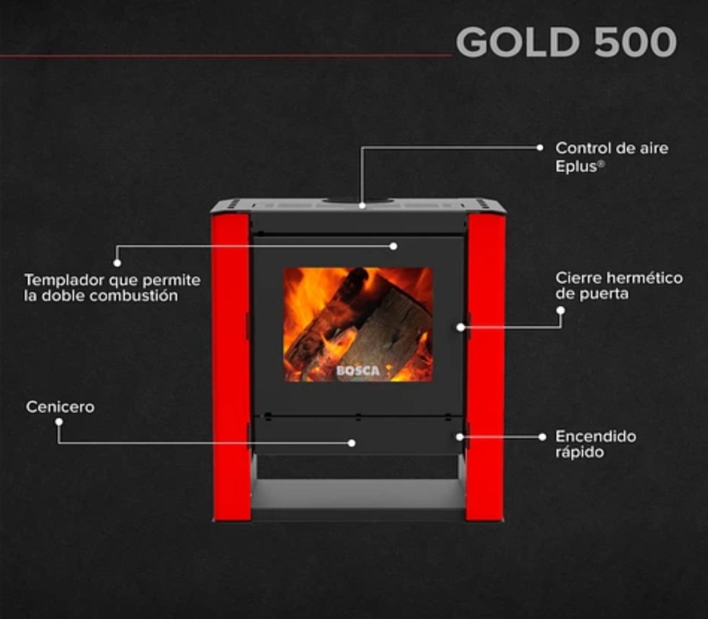 Lareira Bosca Gold 500 Rojo